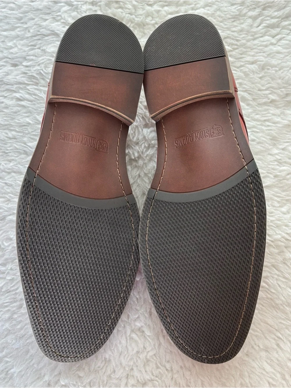 Stacy Adam’s Men's Red/Brown Gradient Leather Memory foam Derby Shoes size 12 M